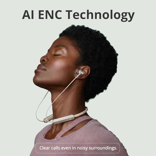 Image of Wireless Neckband Earphones with ENC and 400hours of Playtime (Black)