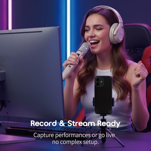 Image of JODIO K3 Wireless Karaoke Headphones with Mic, Sing Anytime on YouTube, Spotify, TikTok, Smule or StarMaker, Patented AI Vocal Removal, Private Mode, Duet, Echo & Key Control, Bluetooth, Carry Case