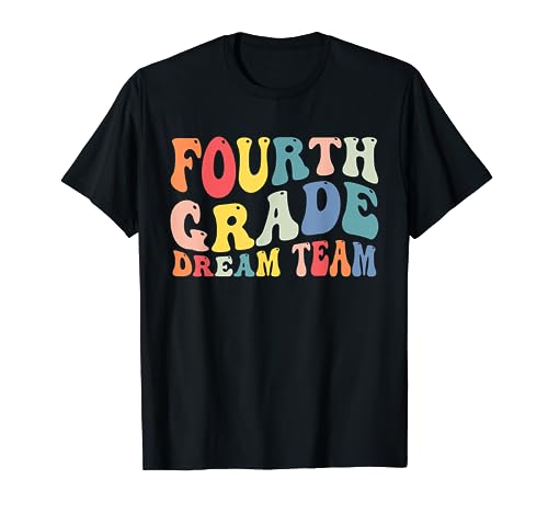 Dream Team Teachers Boys Kids Retro Back to School de 4º grado Camiseta
