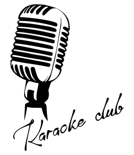 Music Guitar Wall Decal Microphone Karaoke Club Stickers Instrument Tool Band Office Bedroom Wall Sticker Art Murals Black 23 X 15 in