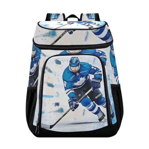 Hockey American Sports Ball Cooler Backpack Cooler Insulated Leak Proof Lunch Backpack 36 Cans Waterproof Soft for Men Women Picnic Hiking Camping Beach