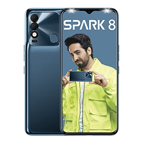 Tecno Spark 8 (Atlantic Blue, 2 GB RAM, 64GB Storage) | 16MP Dual AI Camera | New Metal Coding Design| 5000mAh | 8MP Selfie Camera with Dual Flashlight, 6.52" HD+ Display