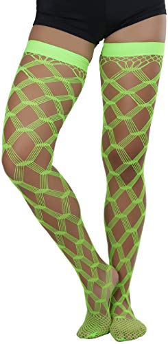 Image of ToBeInStyle Women's Multi-Strand Large Diamond Fence Net Thigh High Stockings