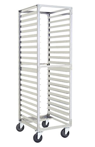 SHOPCraft 20 Pan 3" Spacing Commercial Aluminum Bun Racks, NSF Listed Heavy Duty Speed Rack for Bakery, Restaurant & Catering, 20 Tier 20.5" x 26" x 70" Speed Rack with Heavy Duty Plate Casters