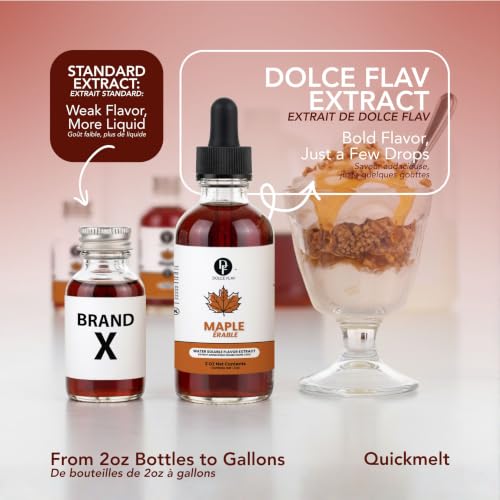 Image of Dolce Flav Maple Extract - 2 Ounce Water-Soluble Multipurpose Flavoring Ideal for Baked Goods, Beverages, Coffee, Desserts & Ice Cream - Perfect Kitchen Gift for Holidays