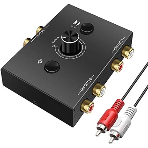 ABUNRO R/L Stereo Audio Switch Audio Switcher AB Switcher Passive Speaker Manual Selector Splitter Box Audio Sharing Cover