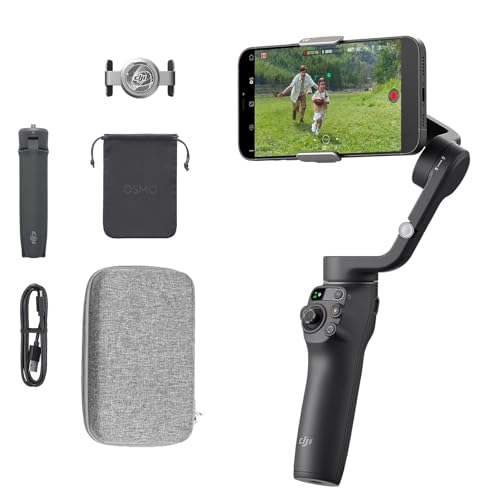 DJI Estabilizador para Smartphones OSMO Mobile 6, en Tres Ejes para teléfonos, Brazo Extensible Integrado, portátil y Plegable, estabilizador para videoblogs, vídeos de Youtube y TikTok, Slate Gray