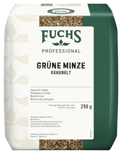 Fuchs Professional - Hierbabuena frotada | 250 g en bolsa reciclable | Para platos orientales y abundantes | Calidad profesional para consumidores a granel y gastronomía