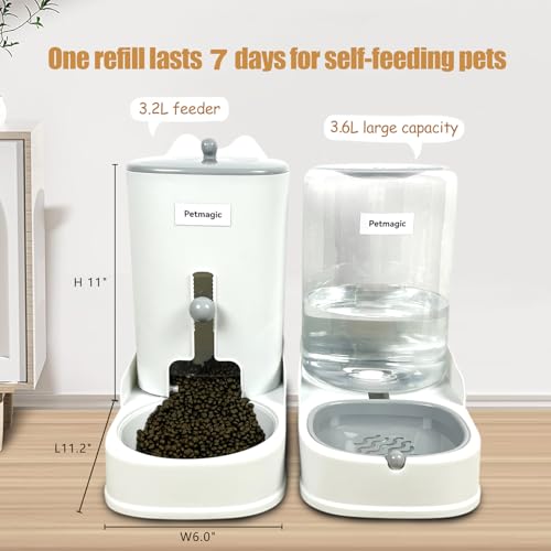 Gravity cat Feeder by Petmagic is a 3.6L Large-Capacity cat Food and Water Bowl Set. This Two-Piece Set is Suitable for pet Feeding, Including Small and Medium-Sized Dogs, Kittens. - Image 6