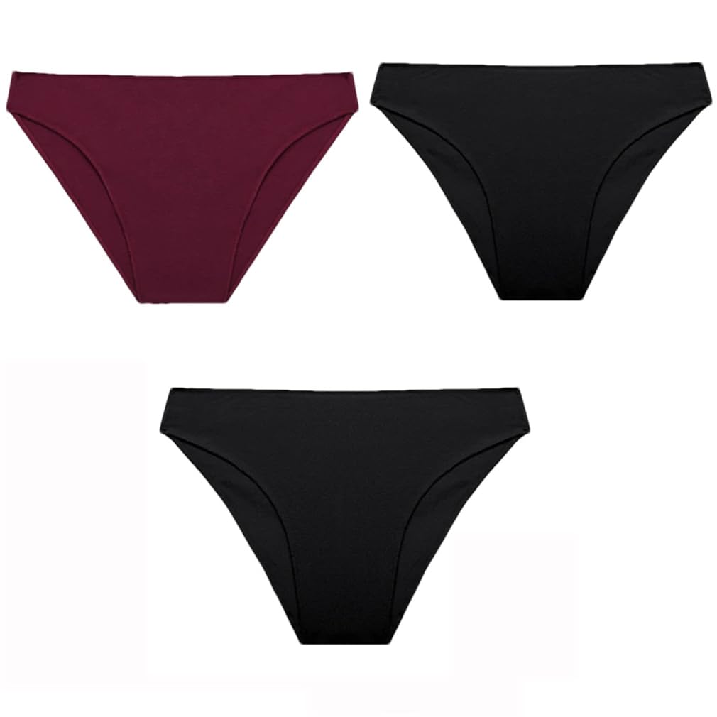 3PCS Set Panties Women Cotton Bikini Panties Woman Underwear Soft Breathable Underpants Solid Colors