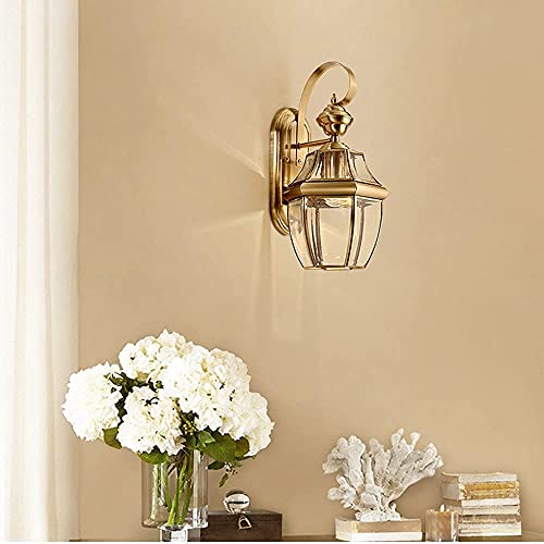 Aplique de pared exterior impermeable de cobre con vidrio americano 2