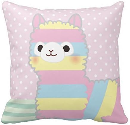 KarilShop Alpacasso Rainbow Linen Throw Pillow Case Cushion Cover Home Sofa Decorative 18 X 18