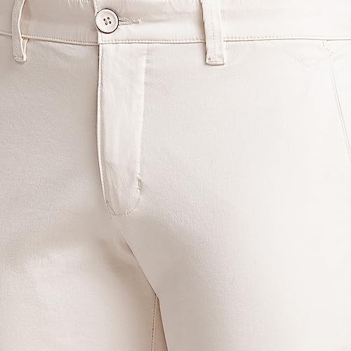 Image of Parx Men's Cotton Blend Solid Pattern Low Rise Tapered Fit Flat Front Casual Trouser