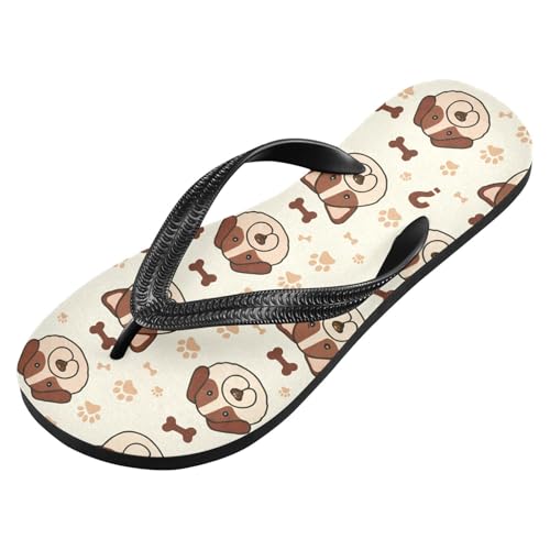 Dog Bone Beige Flip Flops for Beach Thong Sandals Anti-slip Lightweight Shower Shoes for Summer Outdoor Travel2