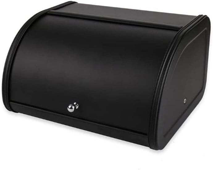 VAZZIC Bread box Stainless Steel Bread Box with Roll Up Lid For Easy Kitchen Counter Storage Bread Bin Holder