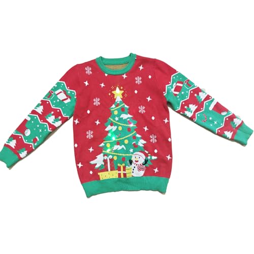 Kids Boys Girls Christmas Sweater LED Light Up Ugly Sweaters for 5-14 Years
