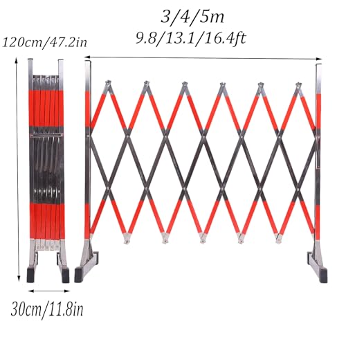 Barrière de sécurité rétractable pliable 4 m en acier robuste