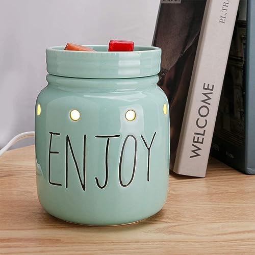 Ceramic Wax Melt Warmer, Candle Wax Warmer, 2-In-1 Electric Wax Melter And Fragrance Warmer For Scented Candle Wax Burner With One More Bulb Removable Dish, Ideal Gifts For Family Friend(Enjoy) #TOP28