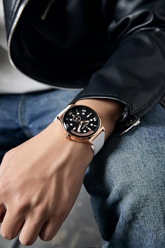 Image of Daniel Hechter Paris Auber Collection Analog Quartz Watch for Men with Round Gloss Dial, Small Seconds Sub-Dial & Silicone Strap