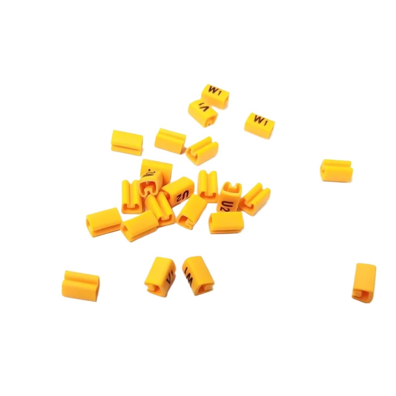 Étiquettes de marquage de câble Type EC U1 V1 W1 U2 V2 W2 U3 V3 W3 Jaune 2.5m 1200pcs