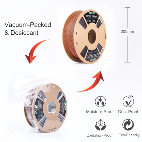 Image of OVV3D Dual Color PLA Filament 1.75mm, Orange Black Matte PLA 3D Printer Filament, Multi Color Change 3D Printing Filament for Halloween Decorations, 1kg Spool, + /-0.02mm