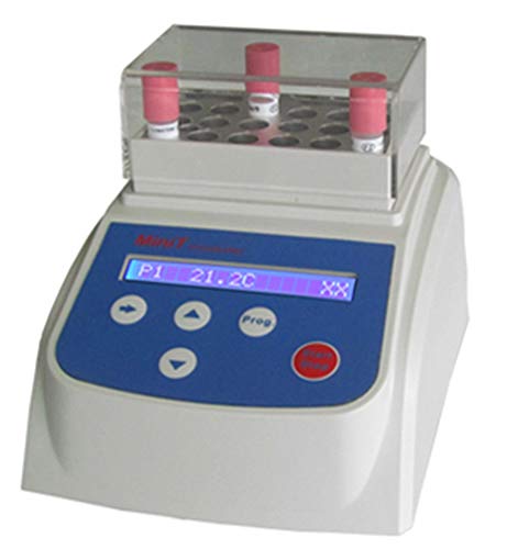 CGOLDENWALL MiniT-1 Incubateur biologique à écran LCD numérique portable miniature équipement de laboratoire d'incubation RT+5℃-80℃ 100-240V (avec bloc : 6 x Φ16 mm)