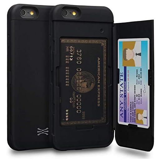 TORU CX PRO Compatible with iPhone 6S/iPhone 6 Wallet Case - Protective Dual Layer with Hidden Card Holder, ID Slot Hard Cover & Mirror - Matte Black