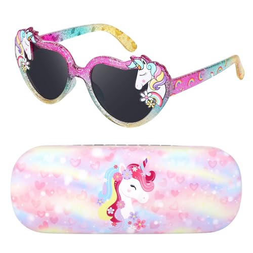 Sonnenbrille Kinder Herz Sonnenbrille Einhorn UV Schutz Kleinkind...