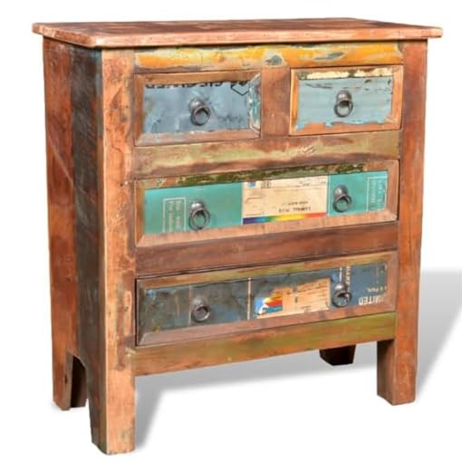 vidaXL Solid Wooden Cabinet with Drawers