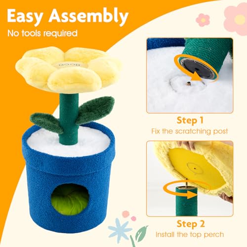 Árbol para Gatos en Forma de Planta Maceta 28.5 pulg miniatura 4