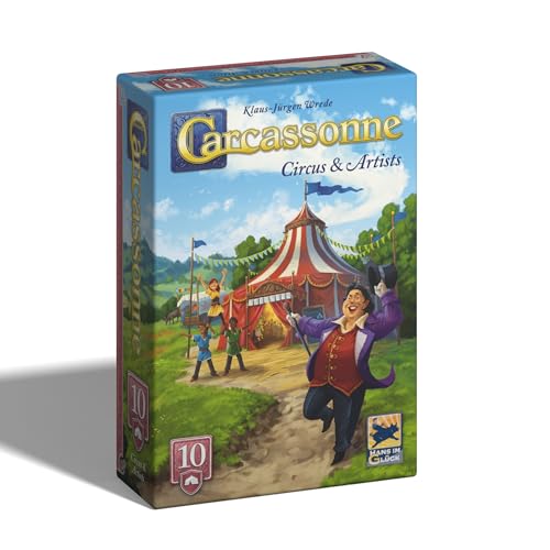 Hans Im Gluck Carcassonne Circus & Artists Board Game Expansion - Add Traveling Circus, Ringmistresses & Artist Meeples, Family Fun for Kids & Adults,...