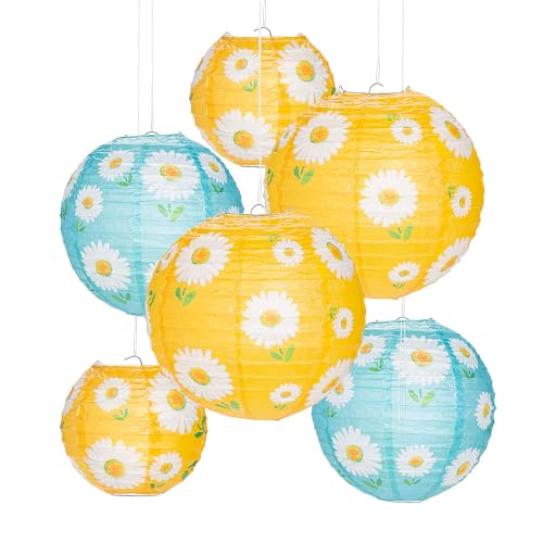 Fun Express 6" - 10" Daisy Hanging Paper Lanterns - 6 Pc