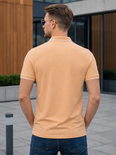 Image of Veirdo Men's Solid Polo T-Shirt Regular Fit, Cotton Fabric, Short Sleeve Casual Wear, Classic Collar,Soft Comfortable Material, (Sizes S to 2XL)