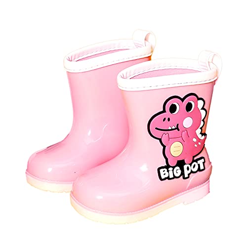 sfdgfhyf Kids Outdoor Shoes Boots Dinosaur Children Boys Baby Girls Shoes Infants Rain Cartoon Baby Shoes for 2 to 10 Years (Pink, 13 Little Kid)2