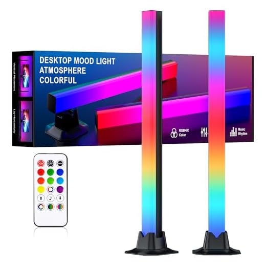 MIWATT Barre de LED RGB avec synchronisation musicale, Éclairage d'ambiance alimenté par USB, Rétroéclairage pour jeu et télévision à changement de couleur par télécommande