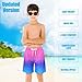 LUCOWEE Boys Bathing Trunks Boxer Brief Lined Anti Chafe Quality Swimming Shorts Swimsuits Stretchy Light Weight Quick Dry UPF 50+ Water to Land Pink Blue Ombre Size 10-12