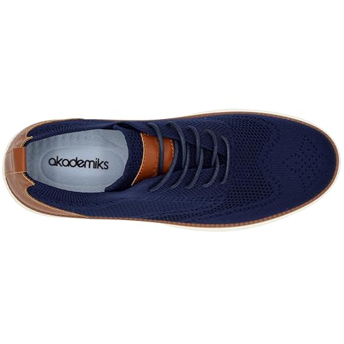 Image of AKADEMIKS Mens Olney Wingtip Knit Oxford, Sleek Breathable Dress Shoes