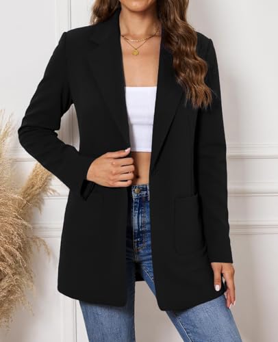 MINTLIMIT Women Blazer Jacket Suit Casual Work Office Long Boyfriend Blazer for Women Long Button Front Basic Suit Jackets3