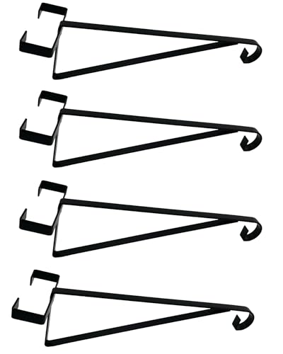 Hanging Basket Brackets for Concrete Fence Posts (Pack of 4) Metal Hanging Basket Brackets Outdoor No Drill Post Brackets for Hanging Baskets Bird Feeders Lanterns
