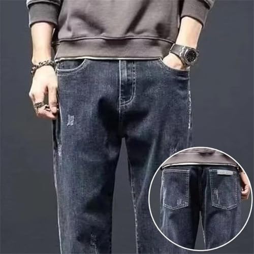 Men's Wear-Resistant Outside Trousers High Street Denim Pants Straight Leg Ankle-Length Jeans3