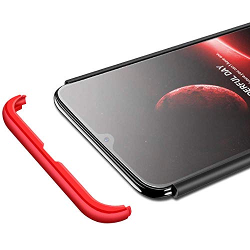 Image of SPAZY CASE Samsung Galaxy A20s Cover Case Ull Body 3 in 1 Slim Fit Complete 3D 360 Degree Protection Hybrid Hard Bumper Back Case for Samsung Galaxy A20s - (Black & Red)