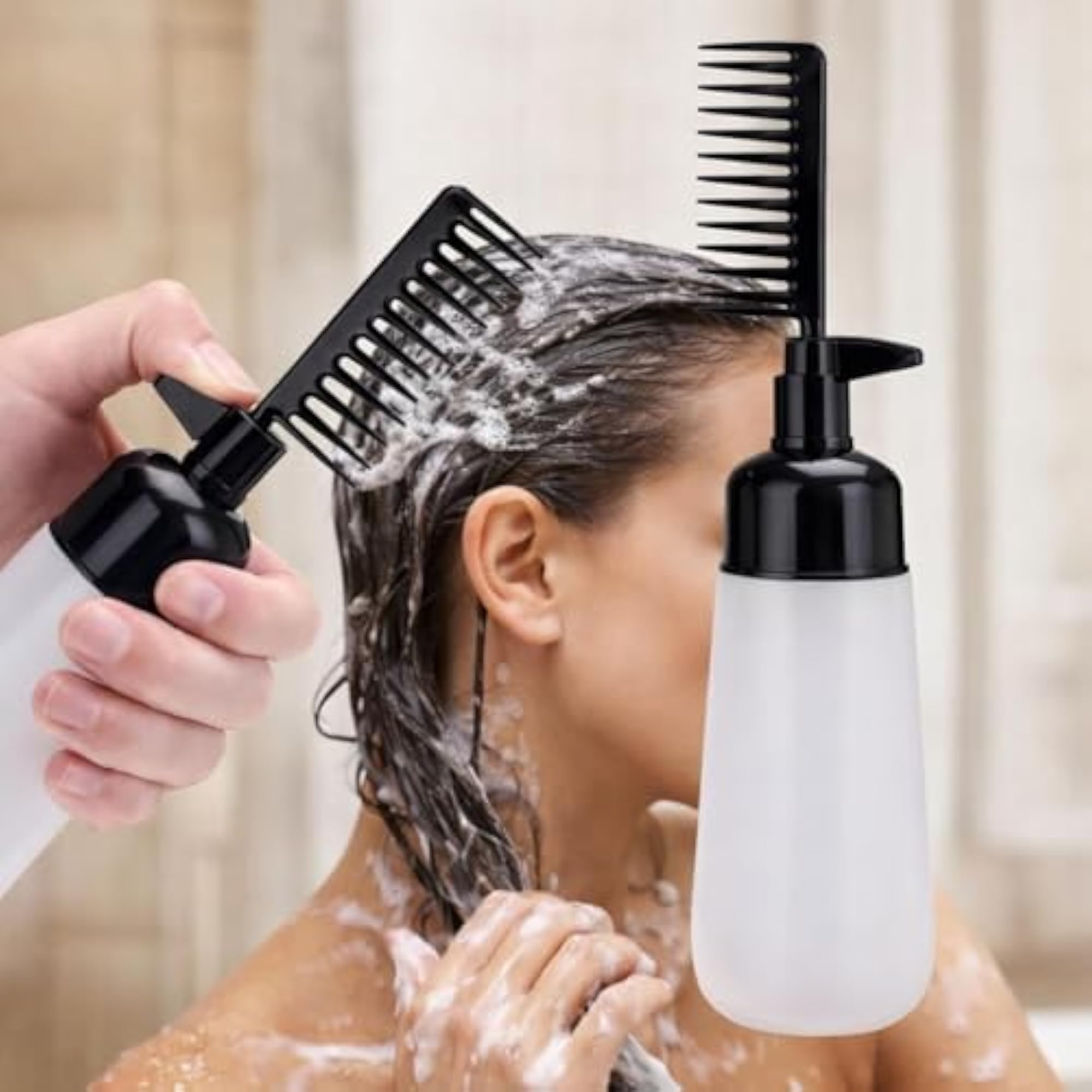 Hair Dye Bottles with Comb Attachments, Multicolor