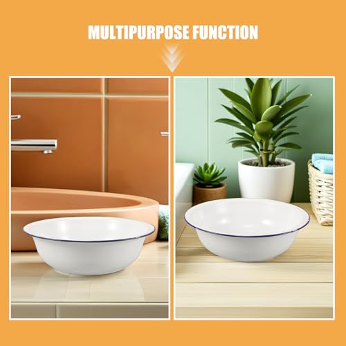 2PCS Enamel Washbasin: Cuenco esmaltado para remojo de pies miniatura 3