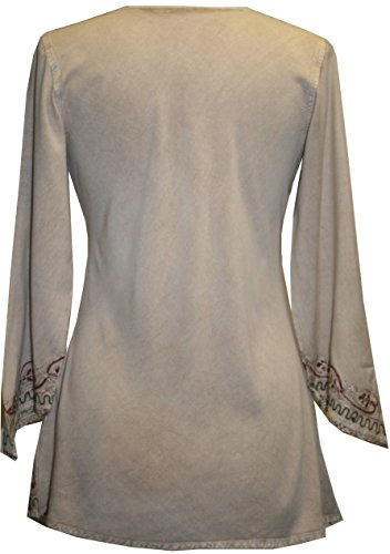 Agan Traders 127 B Medieval Renaissance Vintage Top Blouse (Large, Beige C) #TOP1