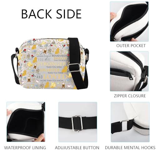 WSNANG Beauty Movie Inspired Gifts Beauty Princess Crossbody Bag Beauty Princess Lover Shoulder Bag Fairy Tale Flower Gift4