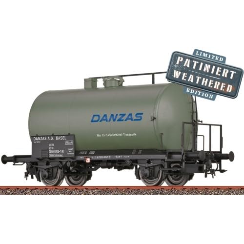 Wagon chariot à chaudière Z DB Danzas patiné Époque IV pour réseau ferroviaire miniature