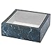 Hammont Clear Window Gift Boxes - 6 Pack - Square Shaped Bakery Boxes with Clear PVC Sleeve | Treat Boxes Perfect for Cakes, Pastries, Cookies, Cupcakes, and Party Favors (Blue, 6â€ x 6â€ x 2â€)
