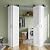 SMARTSTANDARD Bifold Barn Door 72'' x 84'',Bi-Fold Sliding Closet Doors with Hardware Kit Included,80'' Track Kit for 4 Doors,Waterproof & Quiet,Pre-Drilled Holes Easy Assembly,White