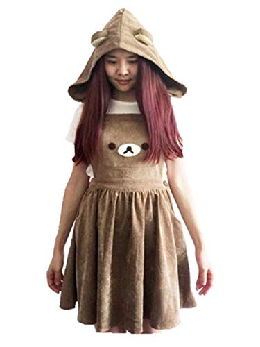 Black Sugar Harajuku Rilakkuma Bear Oso Capucha Vestido Chica Mujer marrón 34