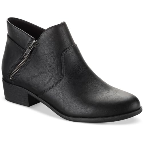 Sun + Stone Adelinee Faux Suede Ankle Boots Black 8.5